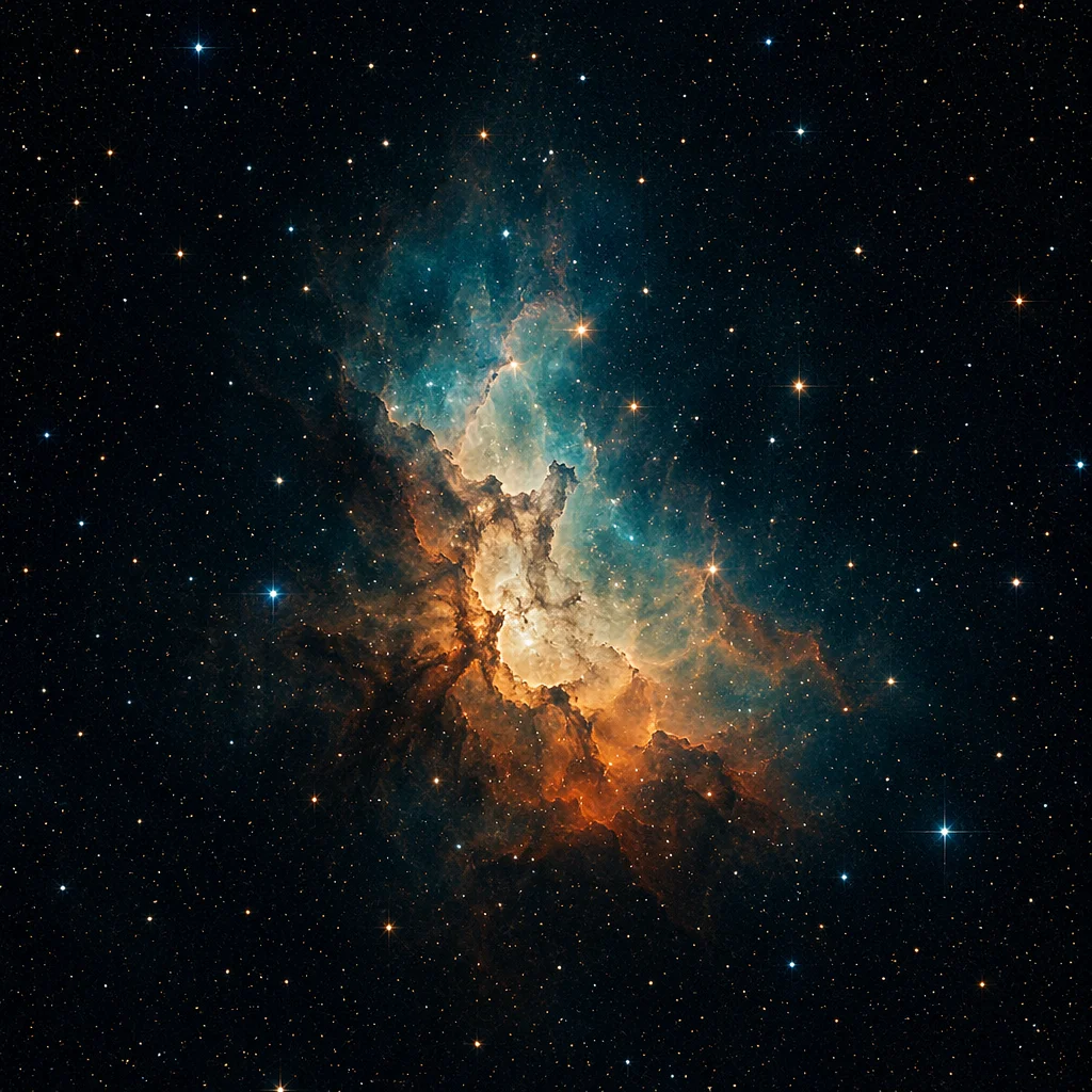 Dark Galaxy Nebula with Teal Starlight