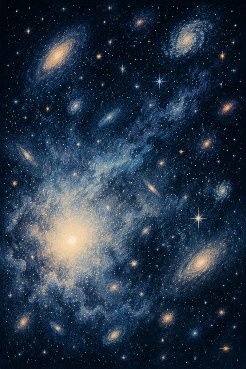Dense Galaxy Cluster in Dark Space