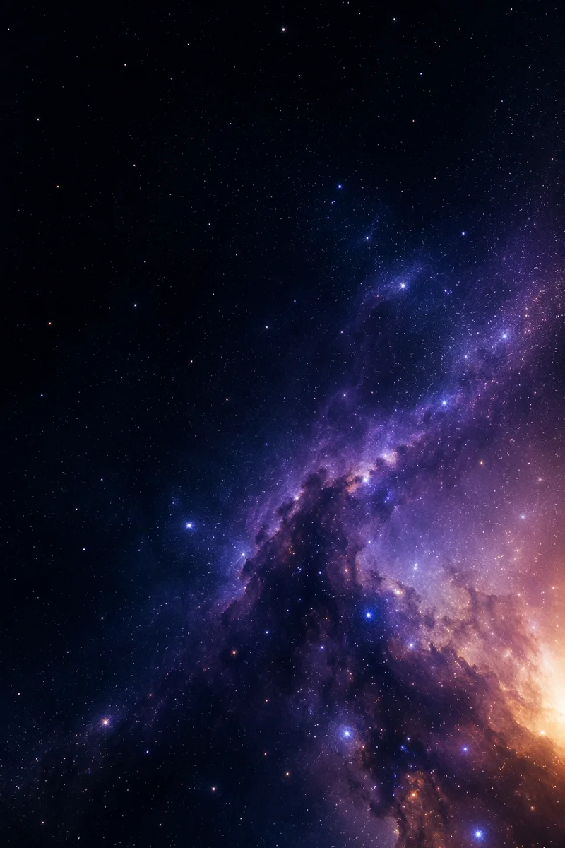 Violet Blue Nebula in Dark Starfield