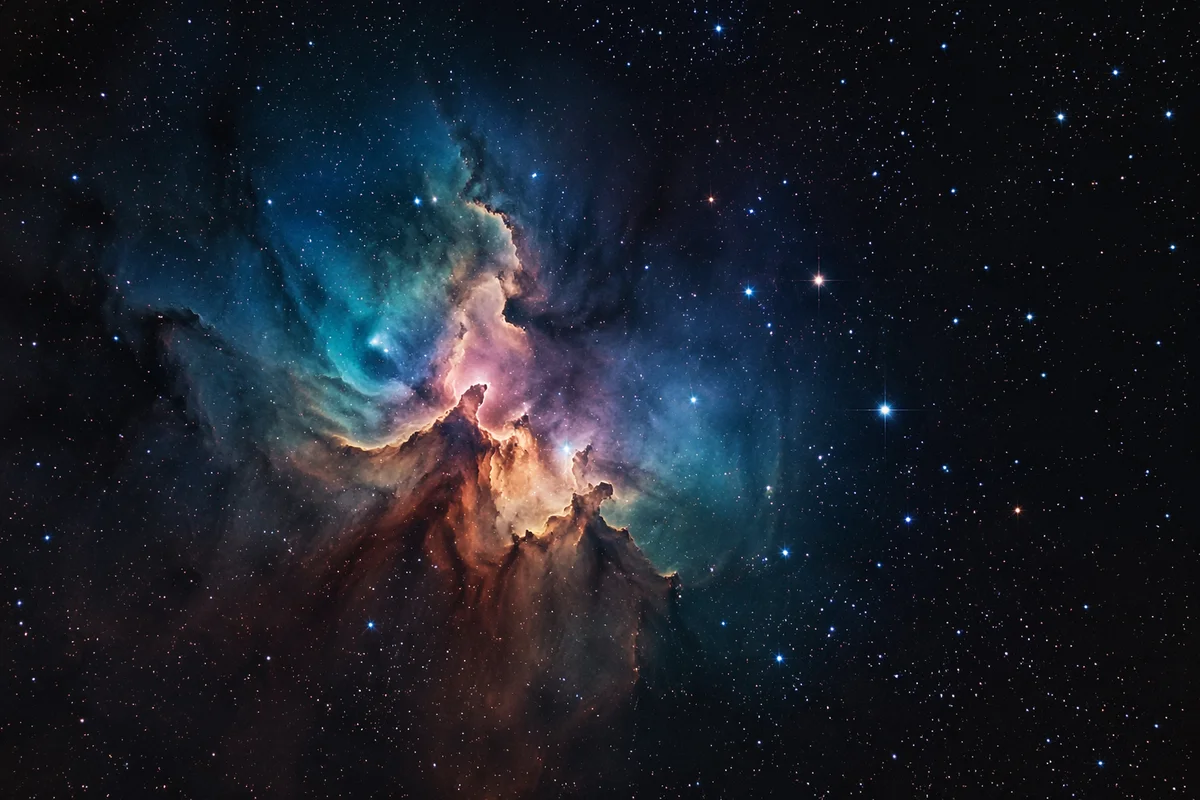 Photorealistic Nebula in Deep Starry Space