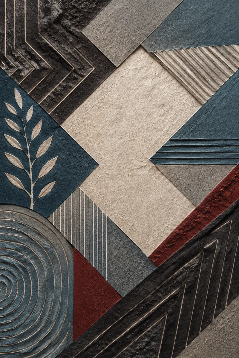 Minimalist Geometric Folk Art Background