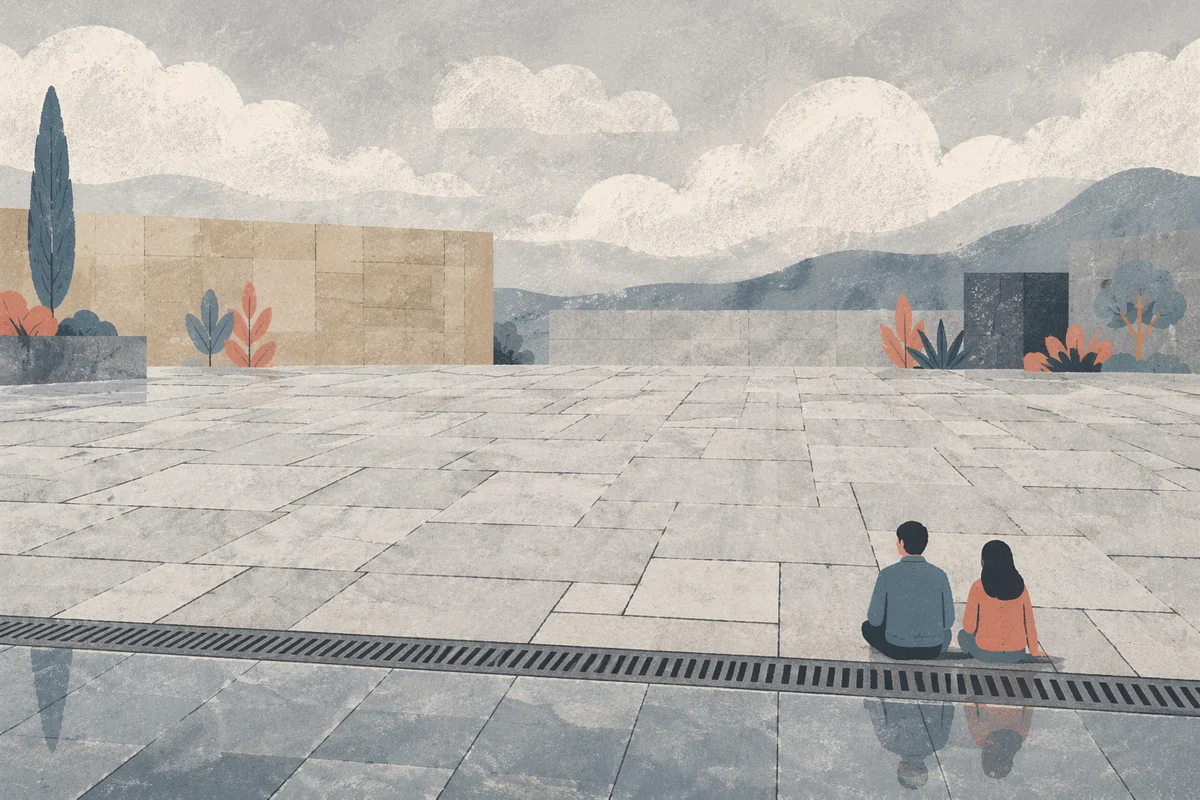 Minimalist Geometric Concrete Plaza Background