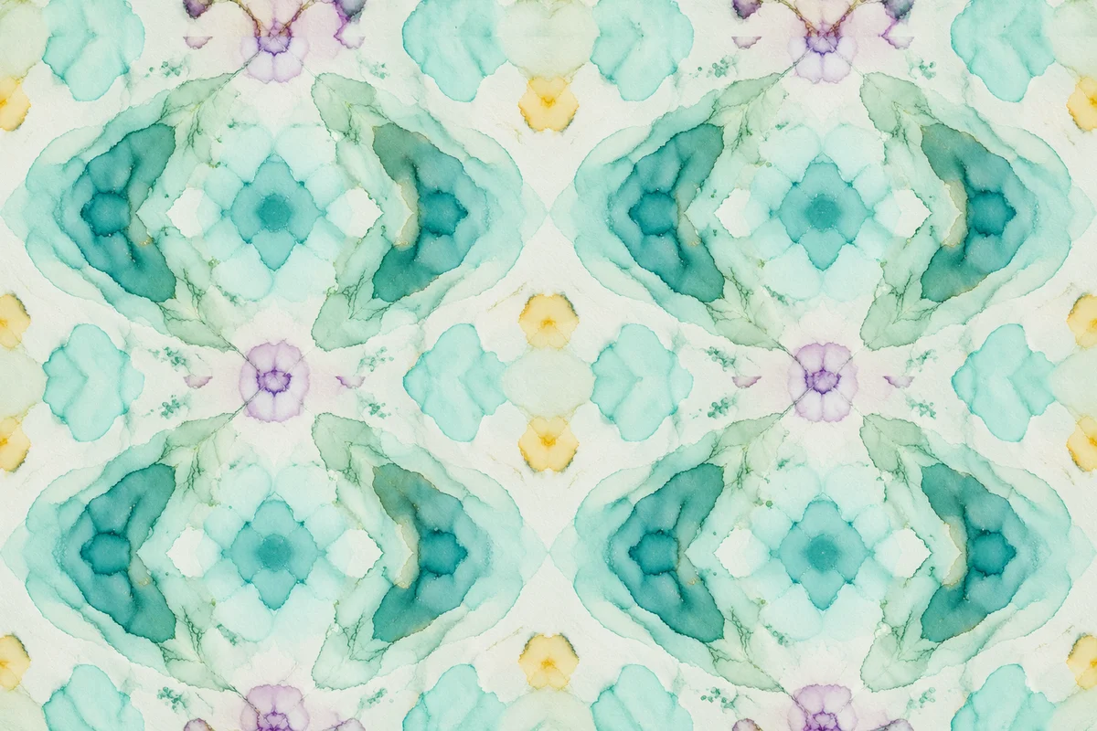 Minimalist Aqua Geometric Watercolor Pattern
