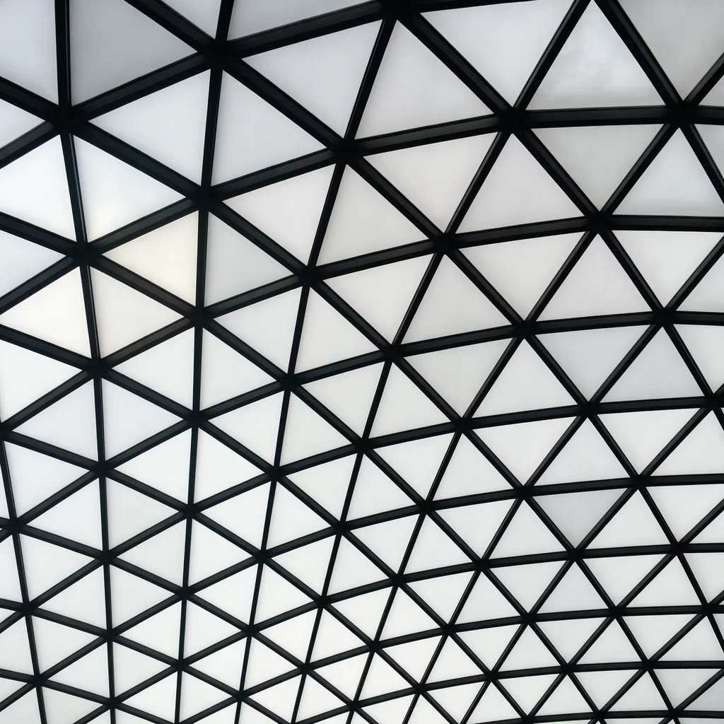 Minimalist Triangular Glass Canopy Background
