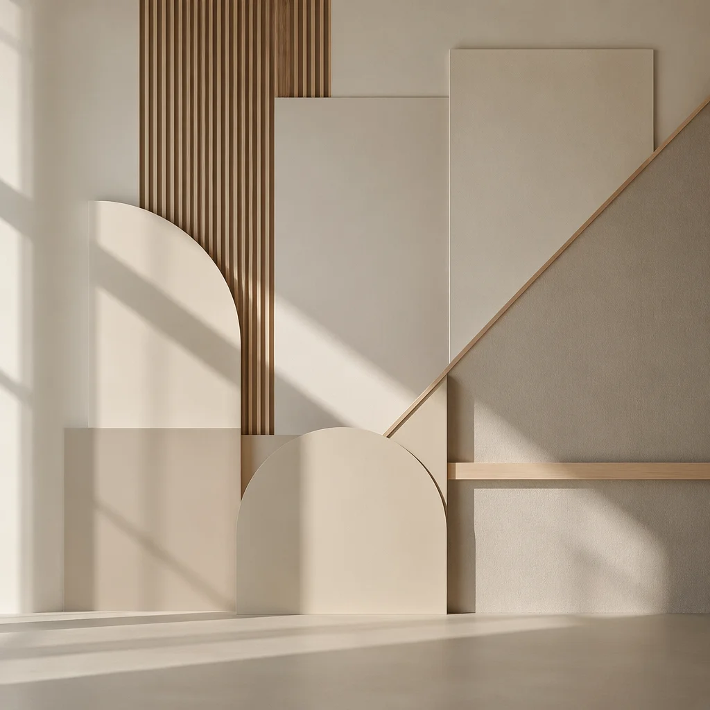 Minimalist Geometric Paper Wall Background