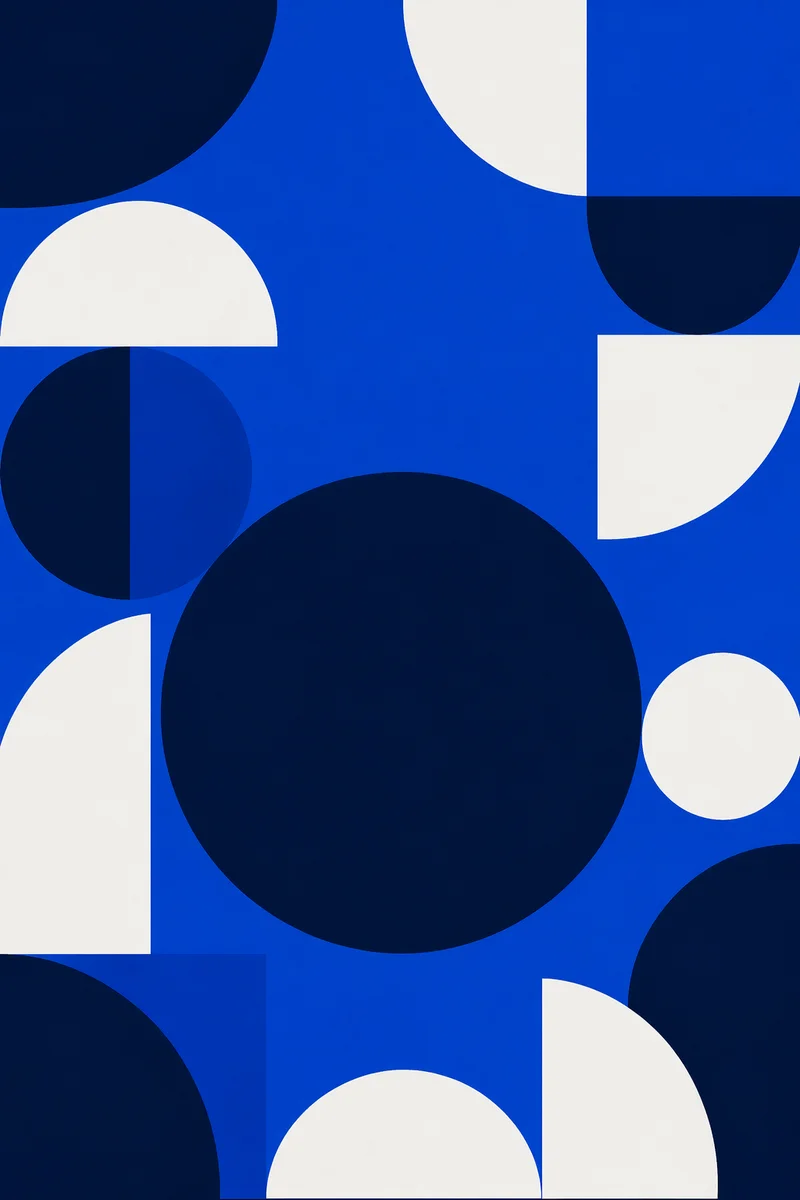 Cobalt Blue Minimalist Geometric Poster Background