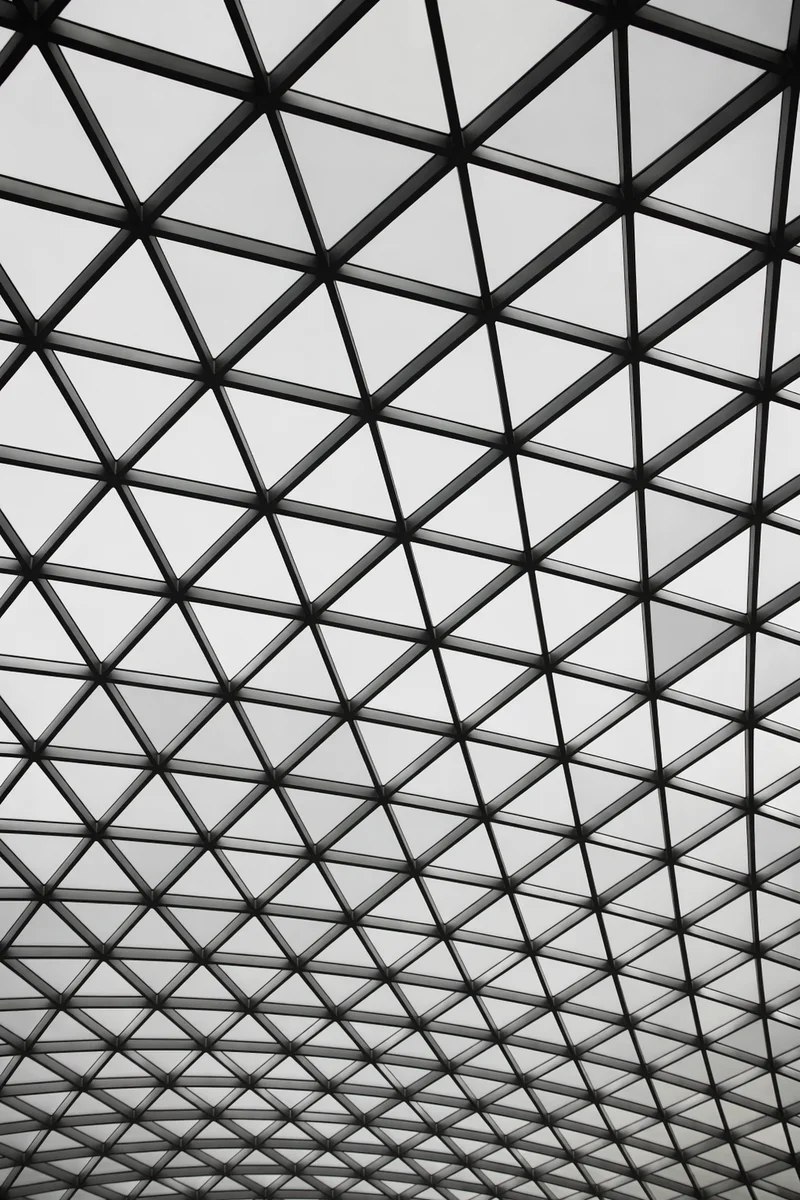 Minimalist Glass Canopy Triangular Geometry