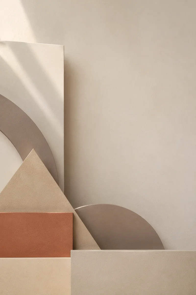 Layered Neutral Geometric Wall Background