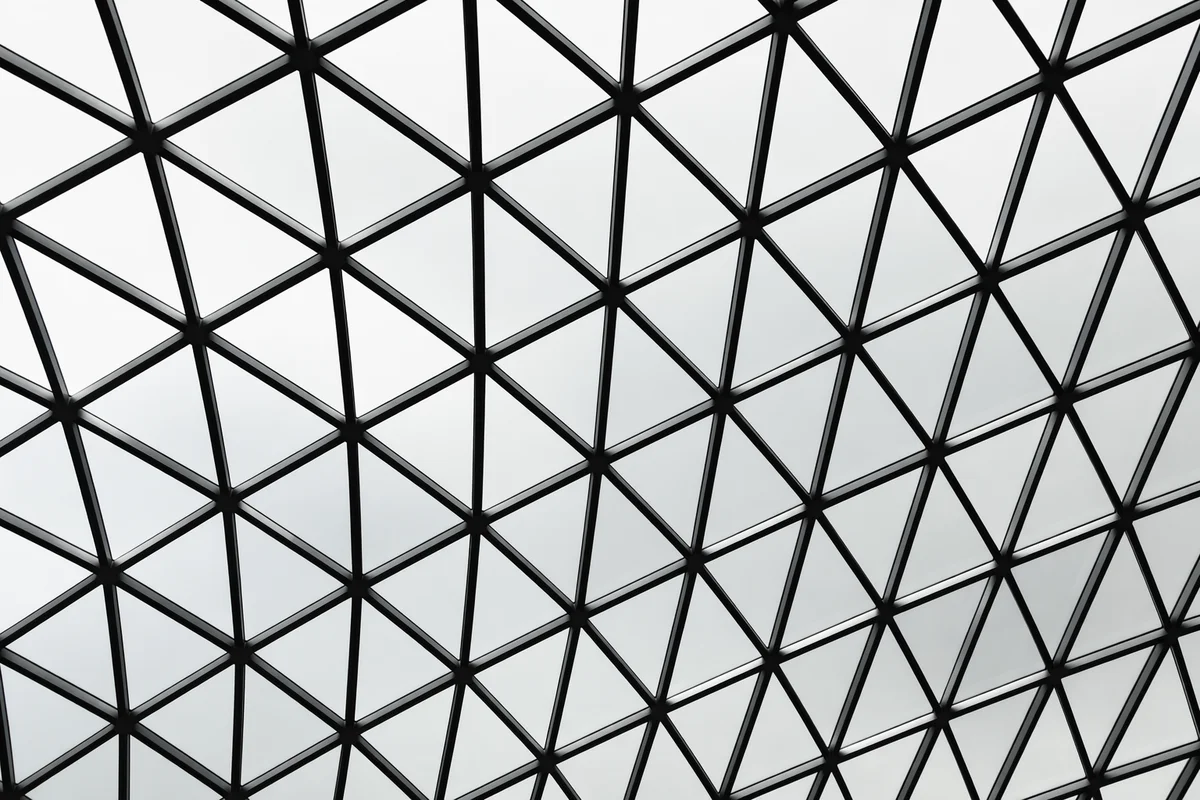Minimalist Glass Canopy Triangular Lattice Background