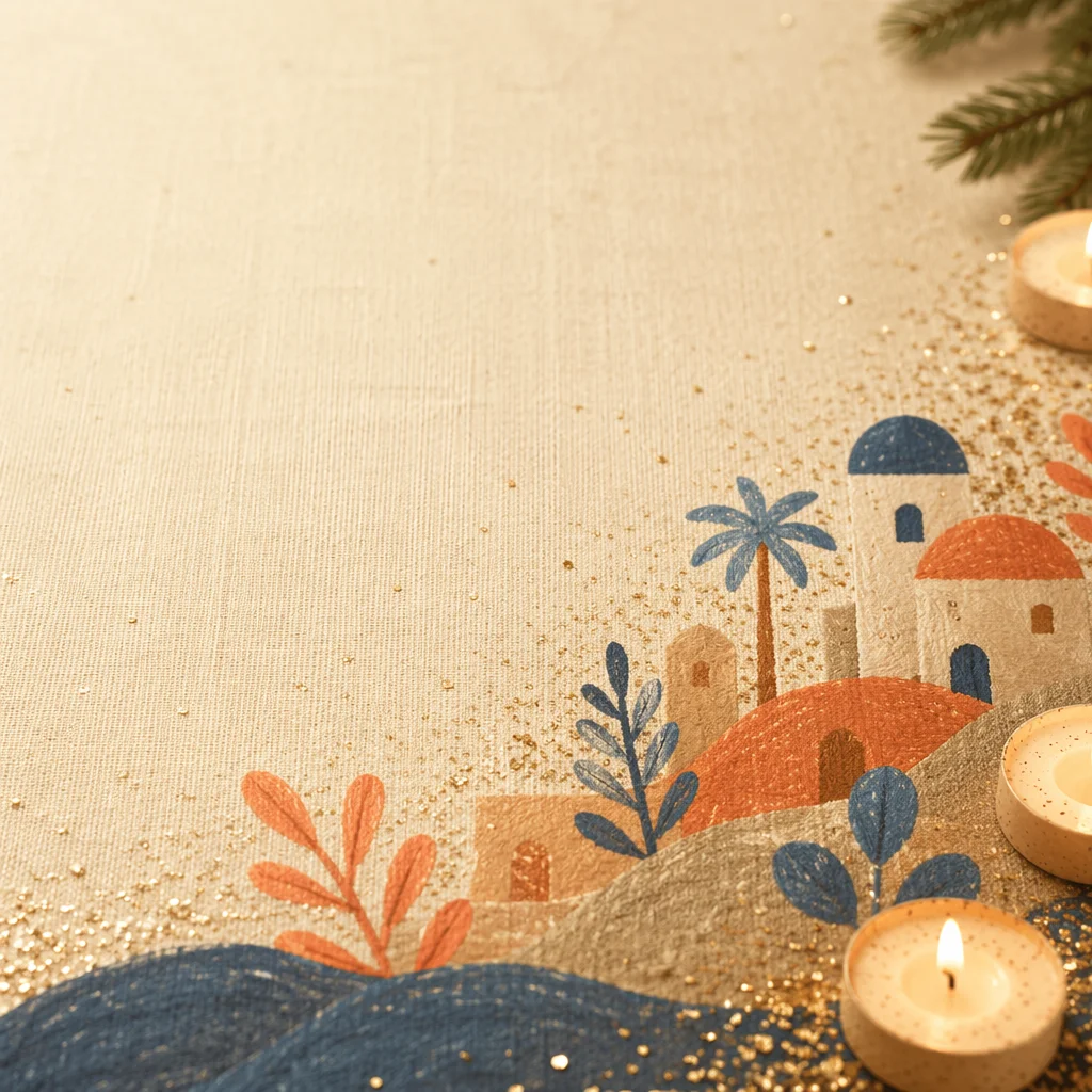 Gold Glitter on Warm Cream Linen