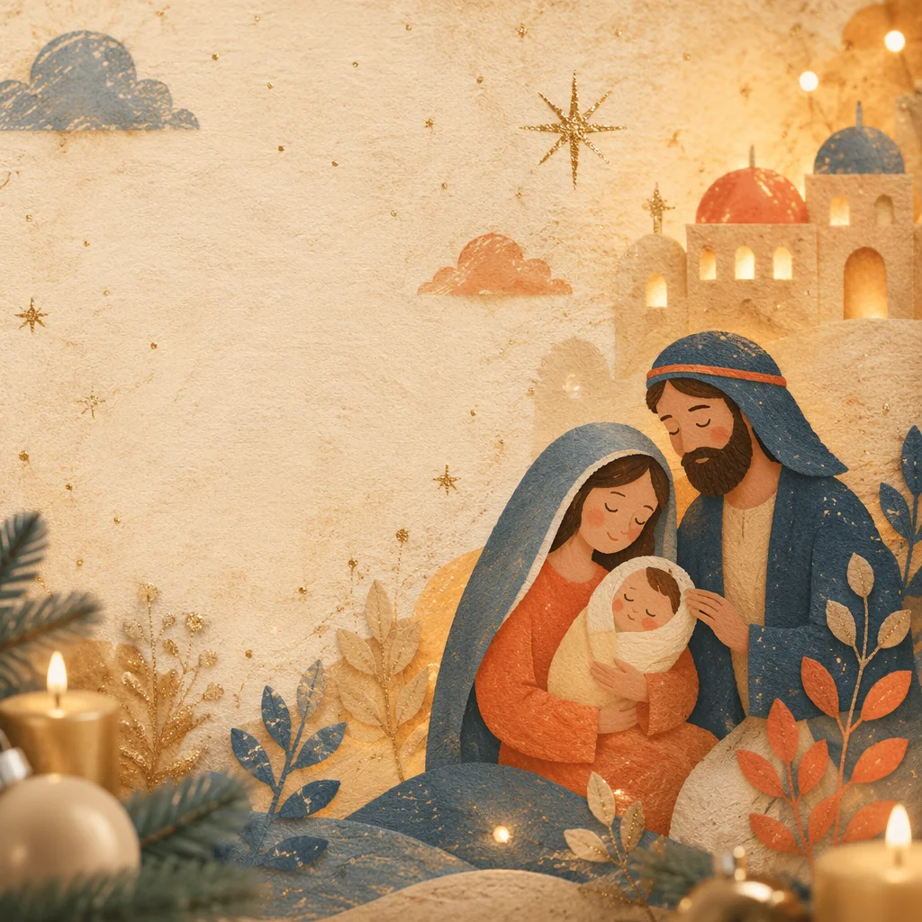 Golden Candlelit Glitter Holiday Background