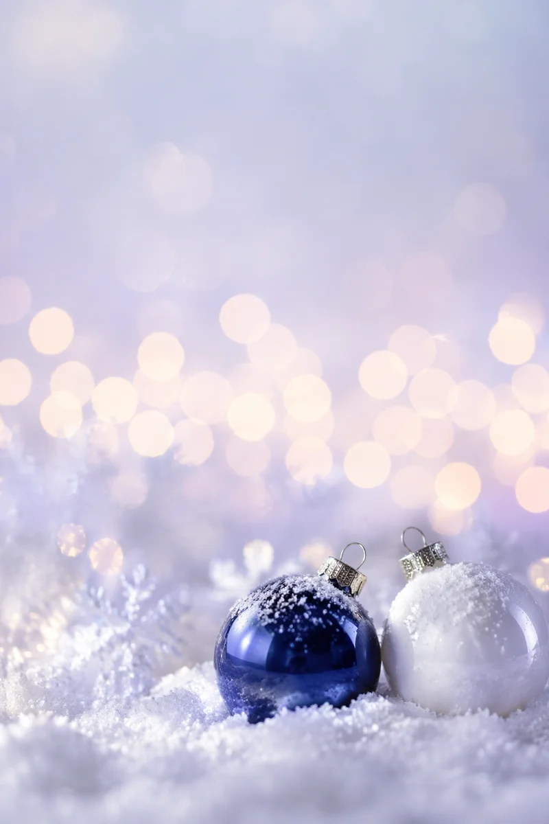 Elegant Winter Glitter Baubles Background