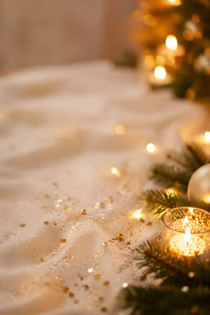 Gold Glitter Candlelight Holiday Background