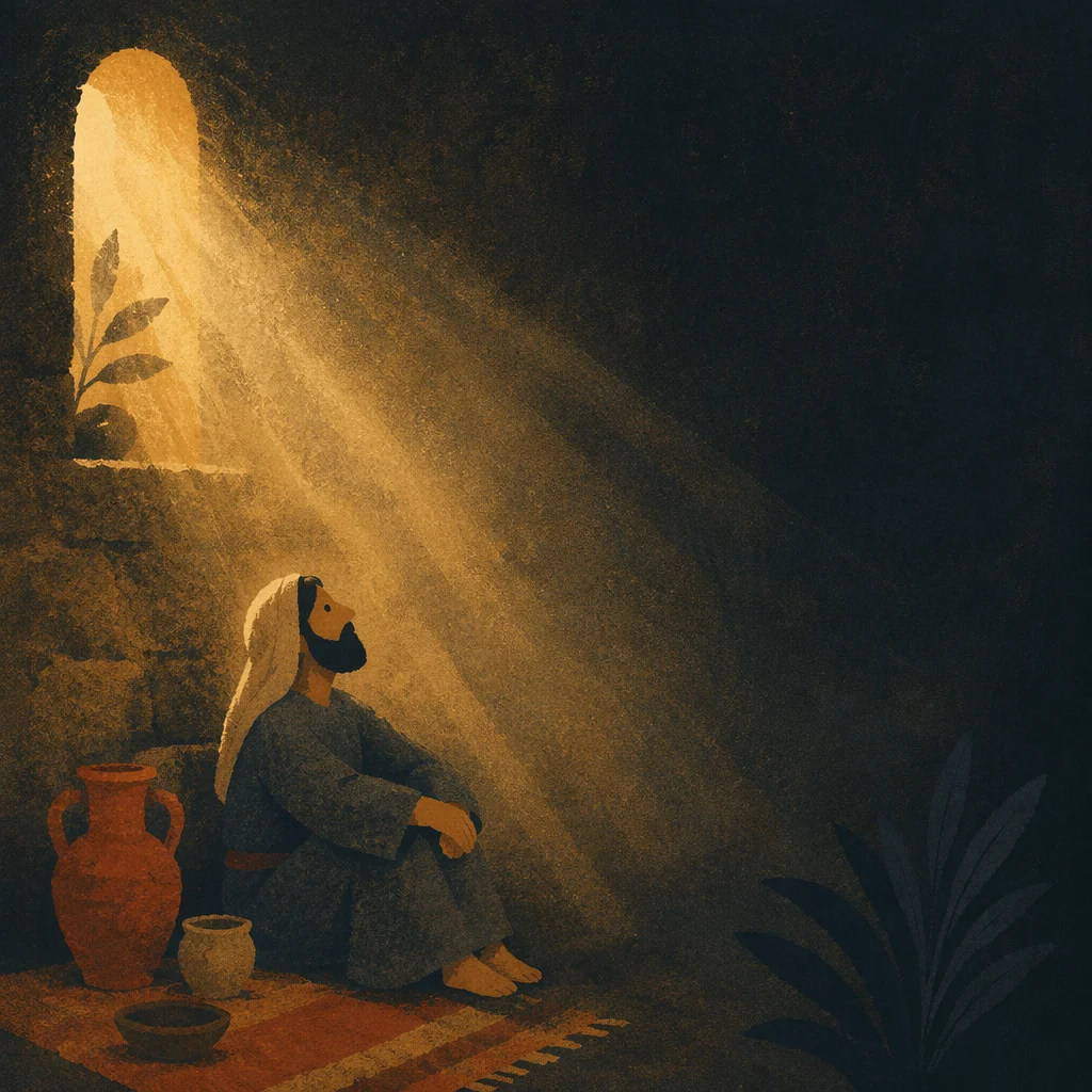 Golden Light Rays in Sacred Darkness