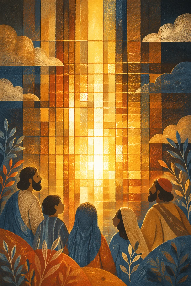 Golden Cathedral Light Rays Abstract Background