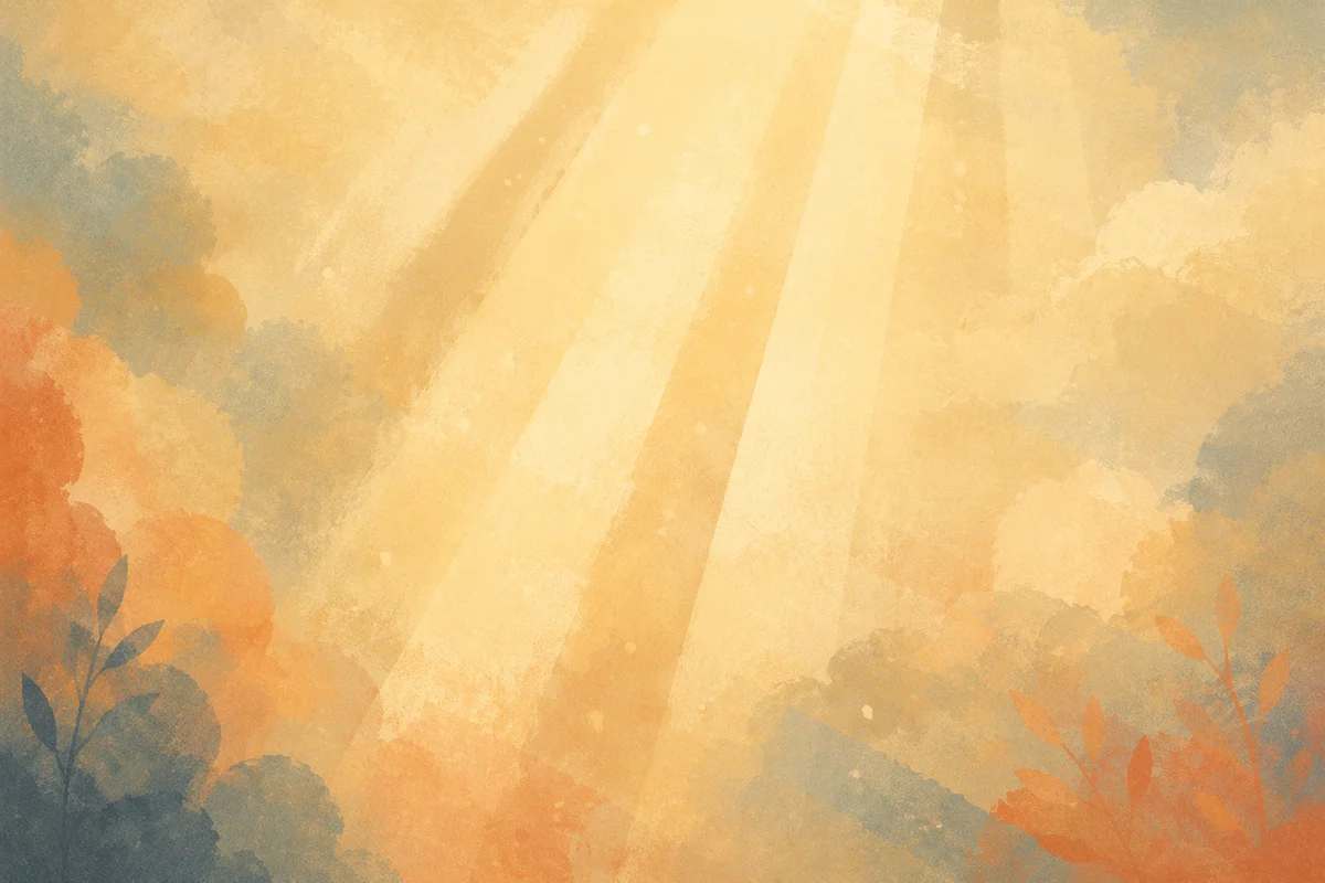 Golden Light Rays in Misty Sanctuary