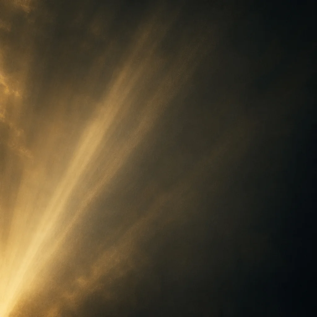 Golden Light Rays in Sacred Darkness