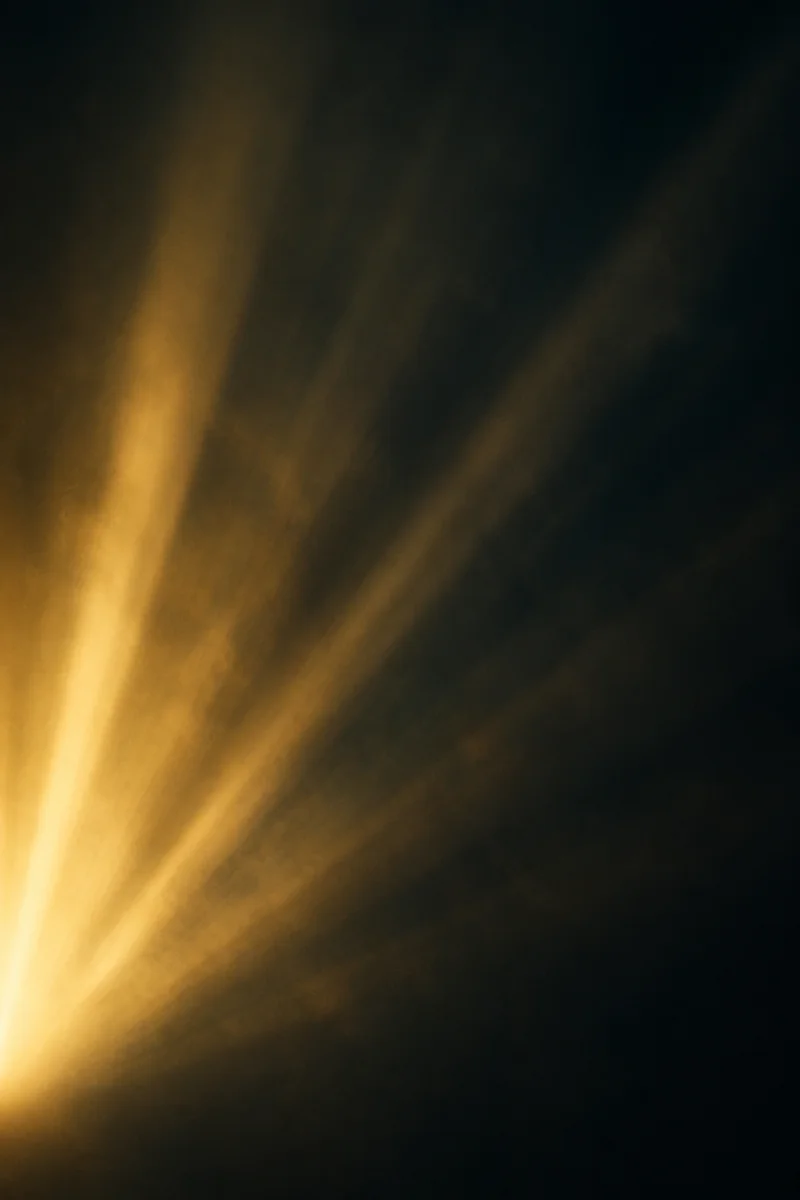 Golden Light Rays in Sacred Darkness