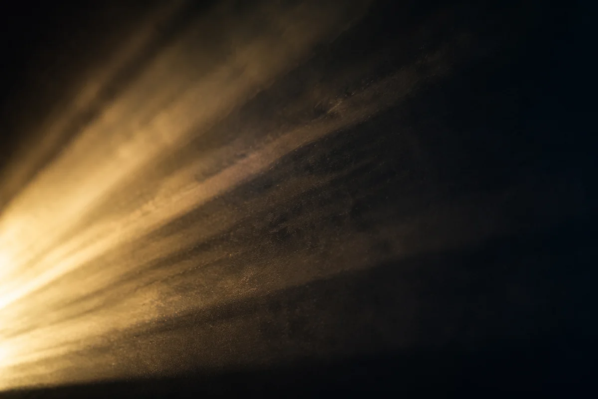 Golden Light Rays in Sacred Darkness