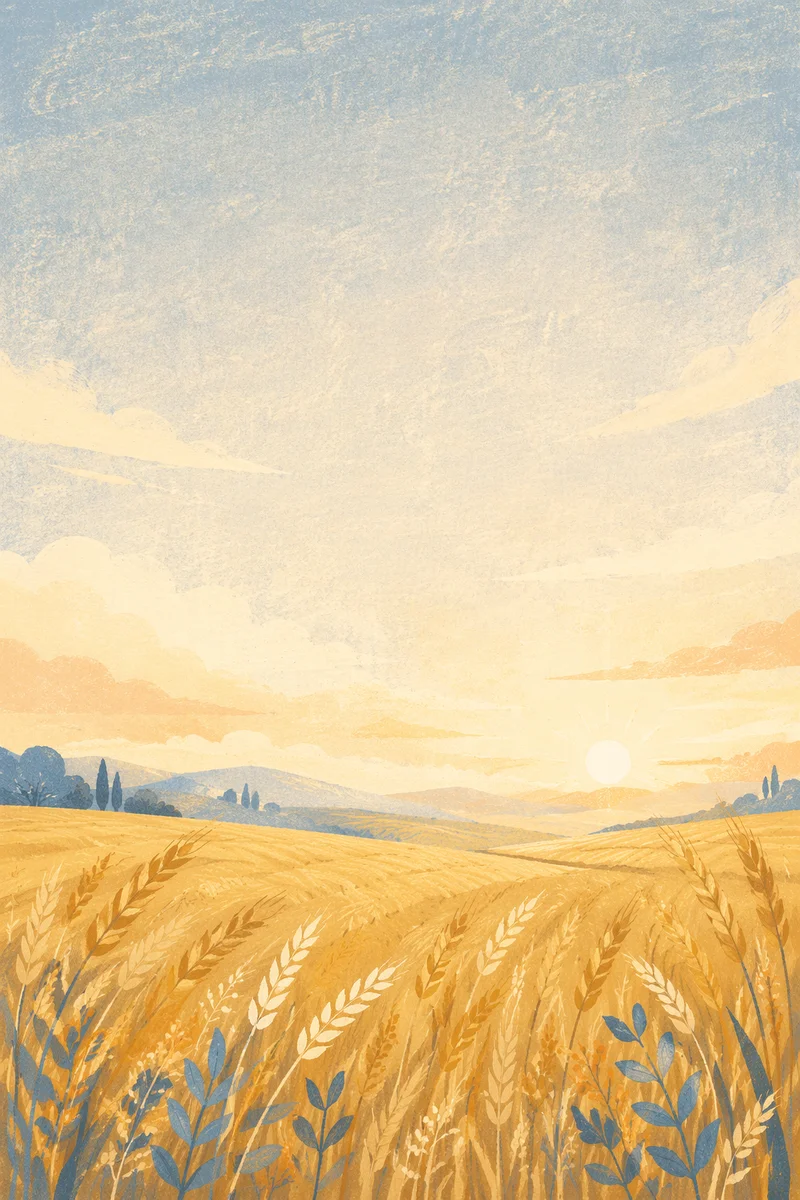 Golden Wheat Field at Summer Sunrise