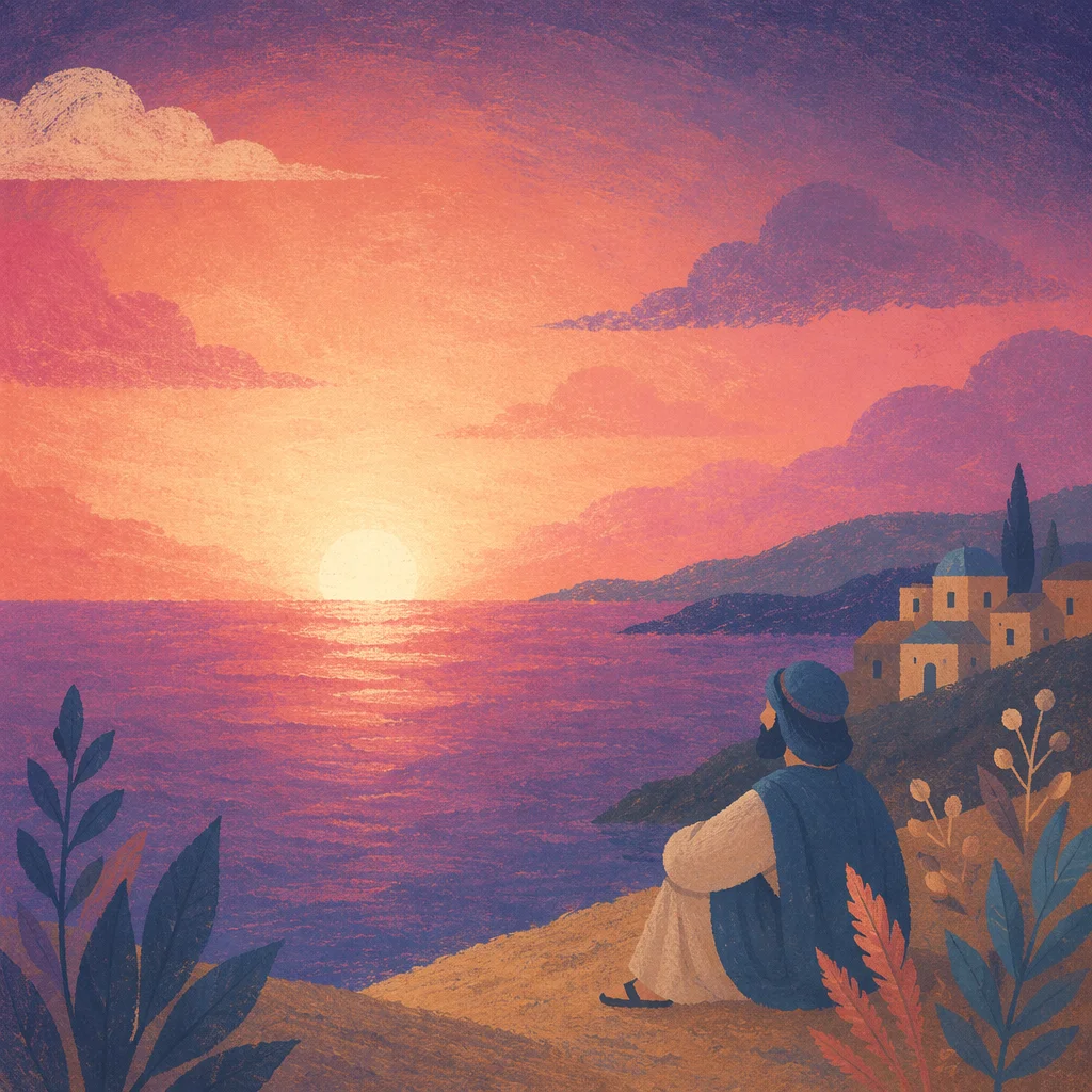 Pastel Purple Pink Coastal Sunset Gradient