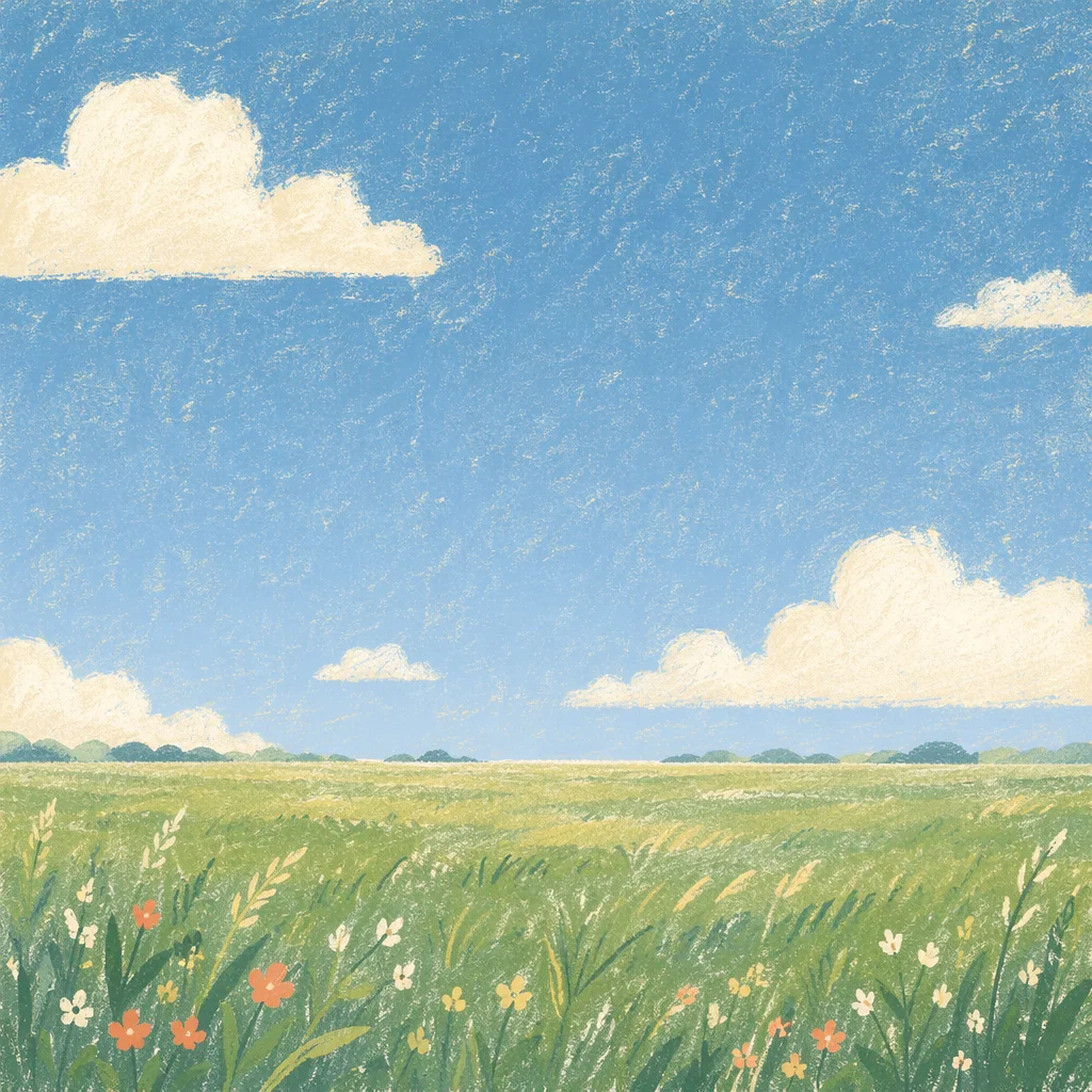 Open Green Meadow Under Clear Blue Sky