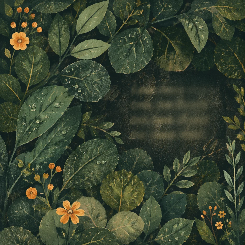 Moody Green Foliage Scripture Background