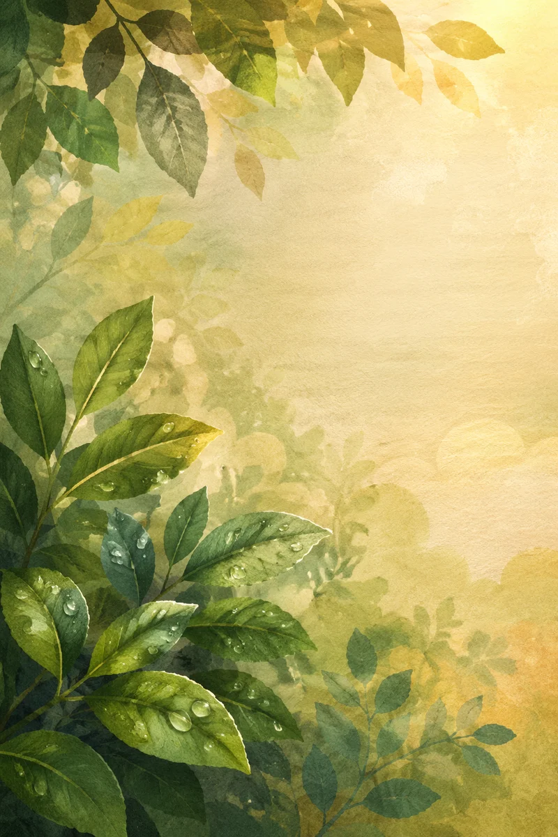 Fresh Green Leaves Scripture Background