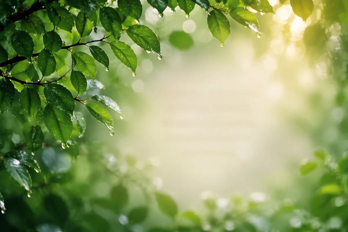 Green Leaves Scripture Overlay Background