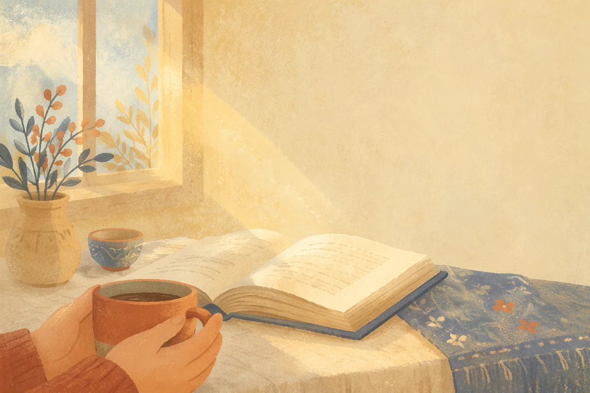 Morning Light Faith Background with Open Book