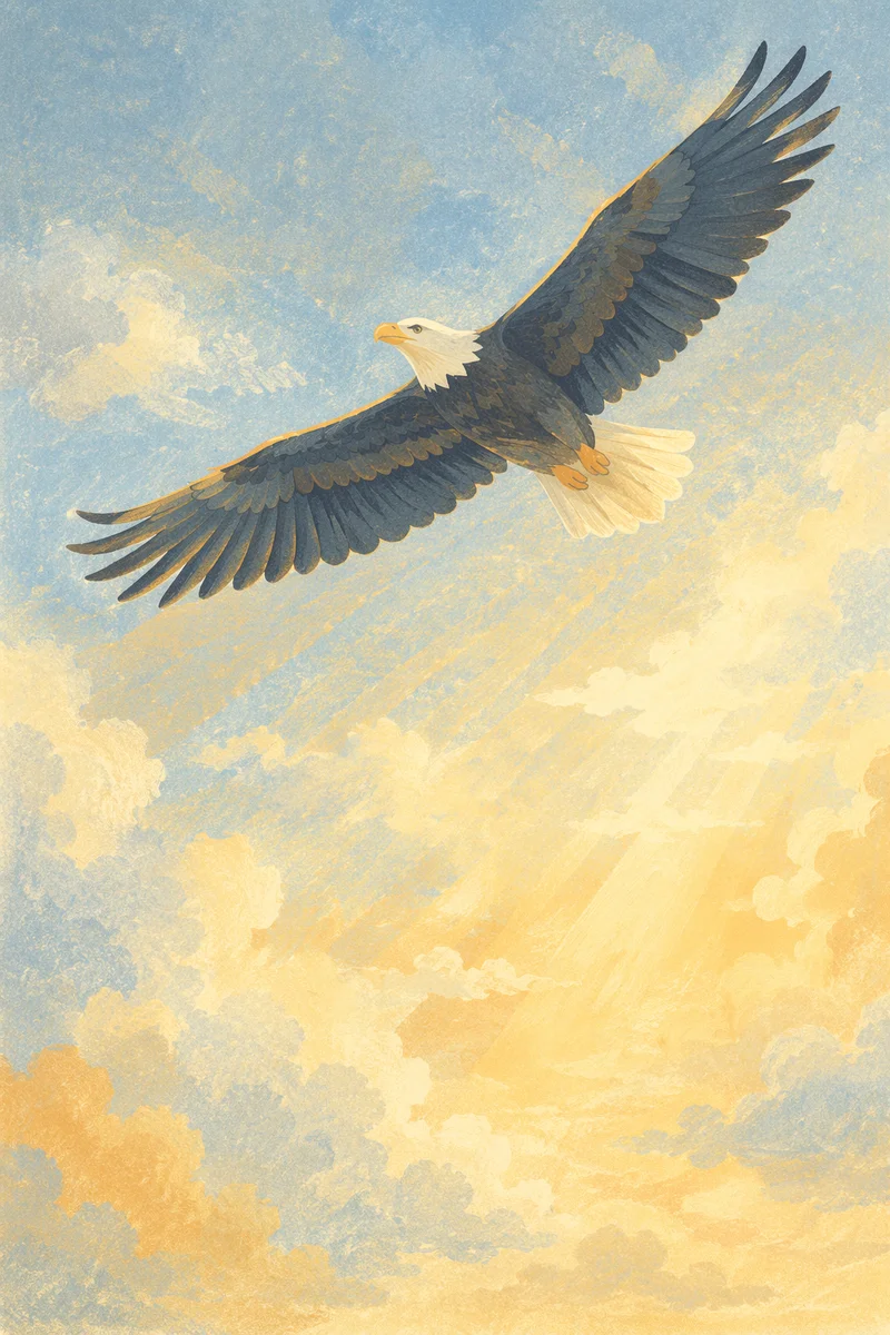 Majestic Eagle Soaring in Morning Sky