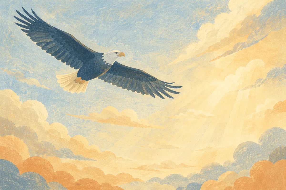 Majestic Eagle Soaring in Morning Sky