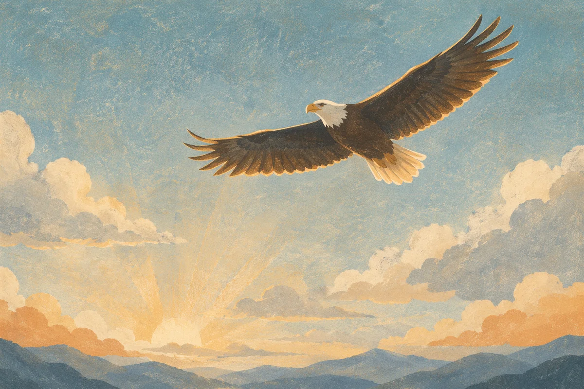 Majestic Eagle Soaring in Hopeful Sky