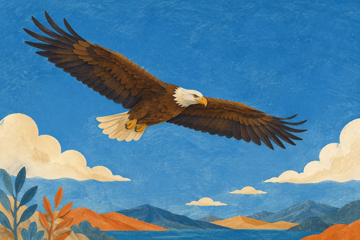Eagle Wings Soaring in Open Sky