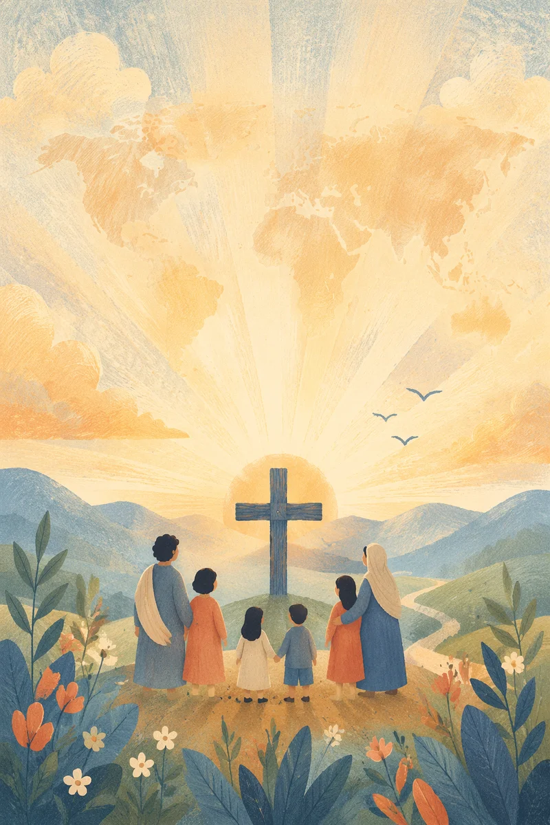 Radiant Cross at Dawn for John 3:16