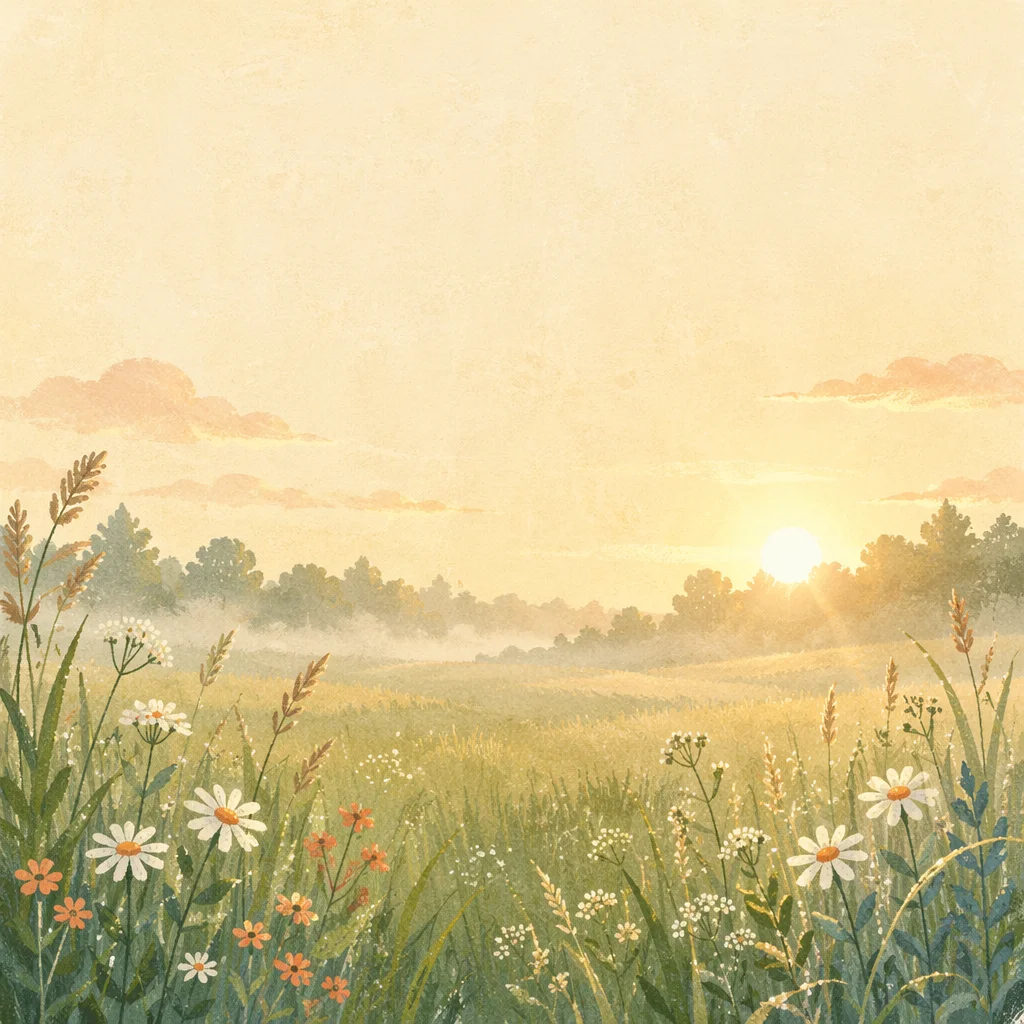 New Morning Mercies Sunrise Meadow Background