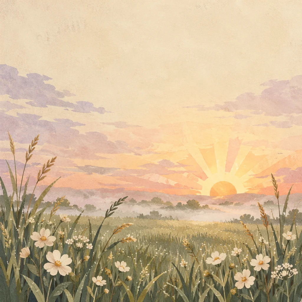 New Mercies Sunrise Meadow Background
