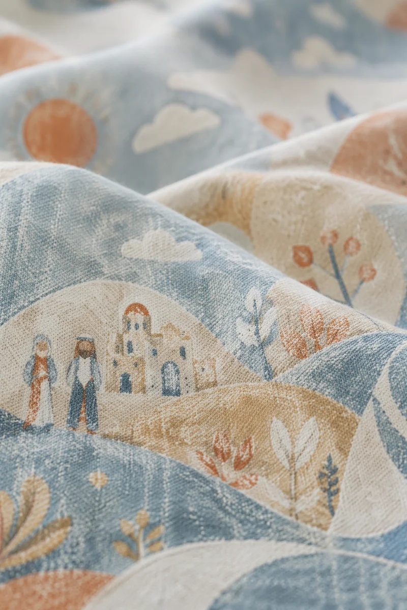 Soft Light Blue Draped Fabric Background