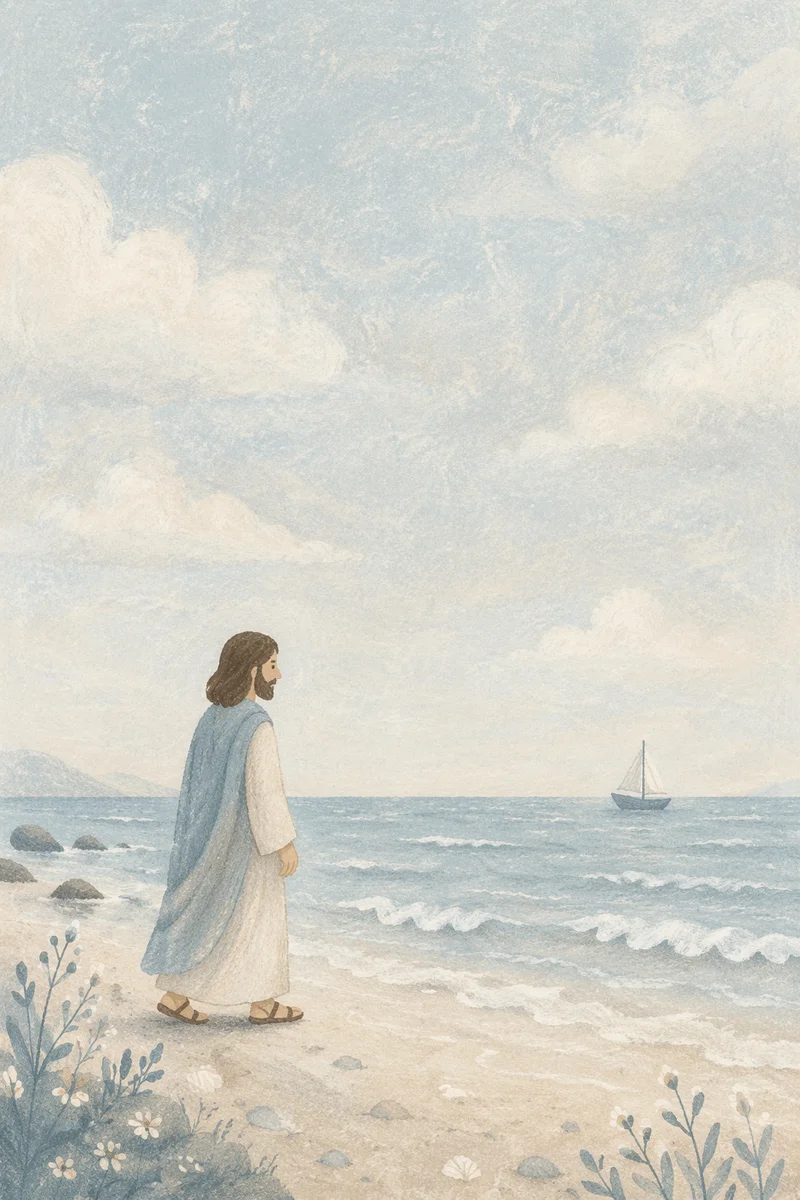 Calm Pale Blue Coastal Horizon