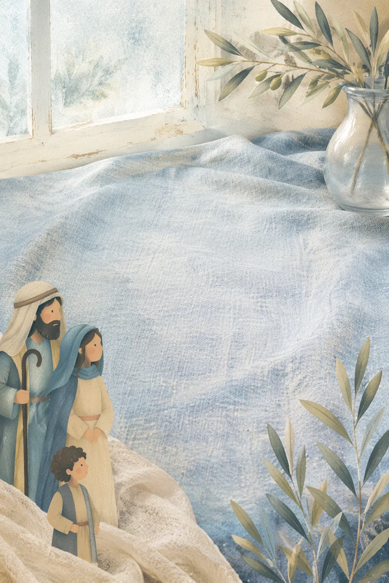 Soft Blue Linen Morning Light Background