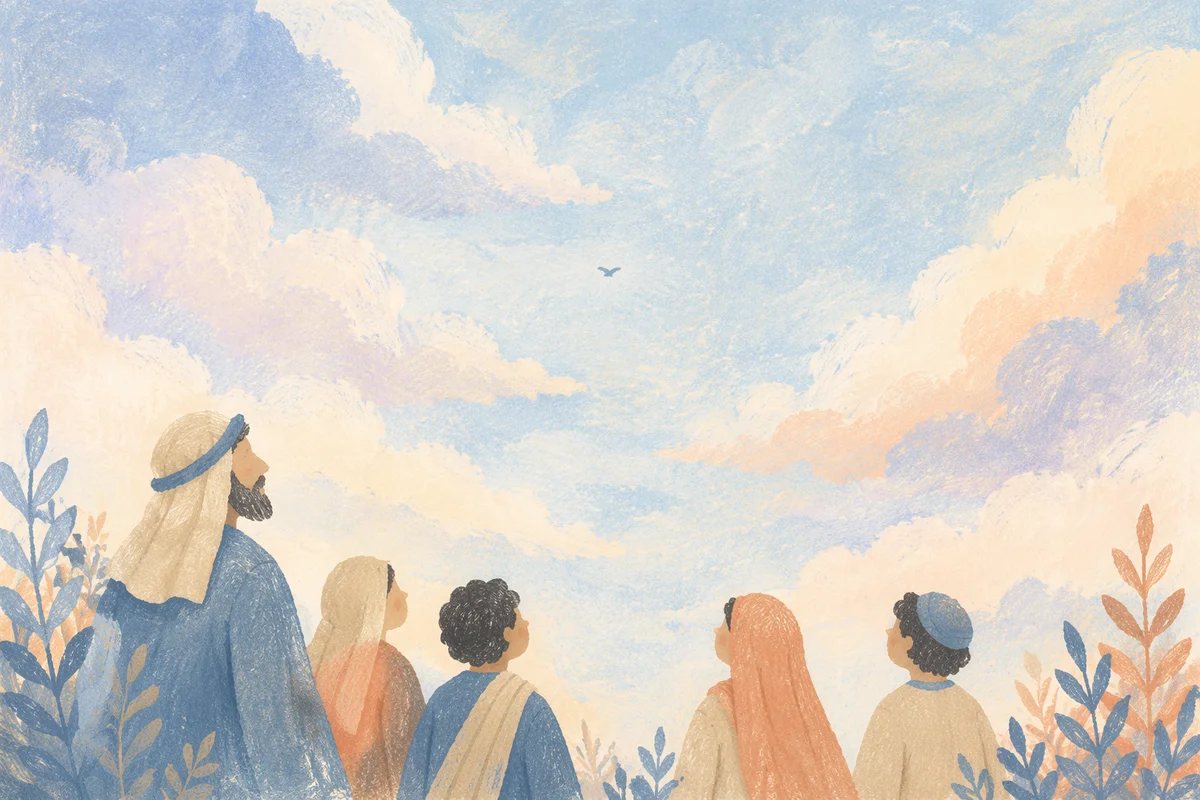Soft Pastel Sky with Distant Bird