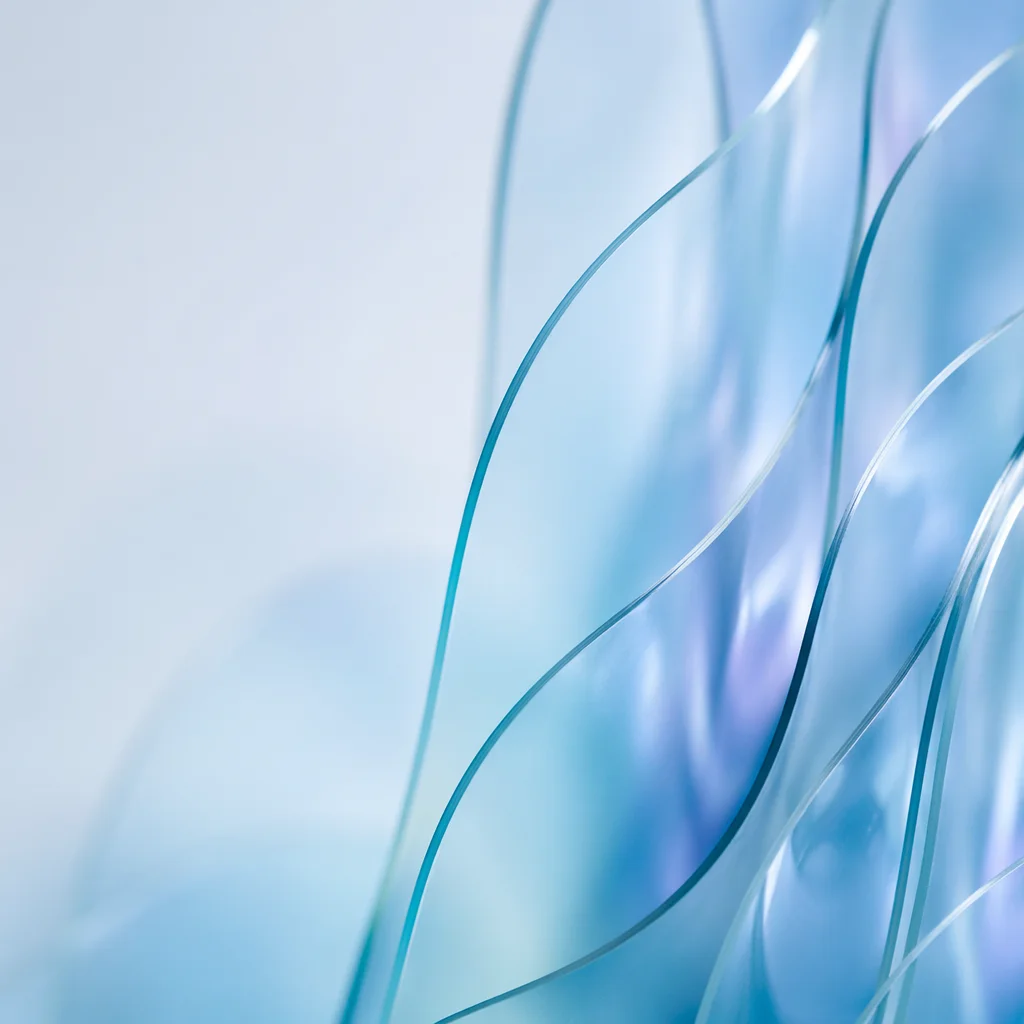 Soft Blue Frosted Glass Waves
