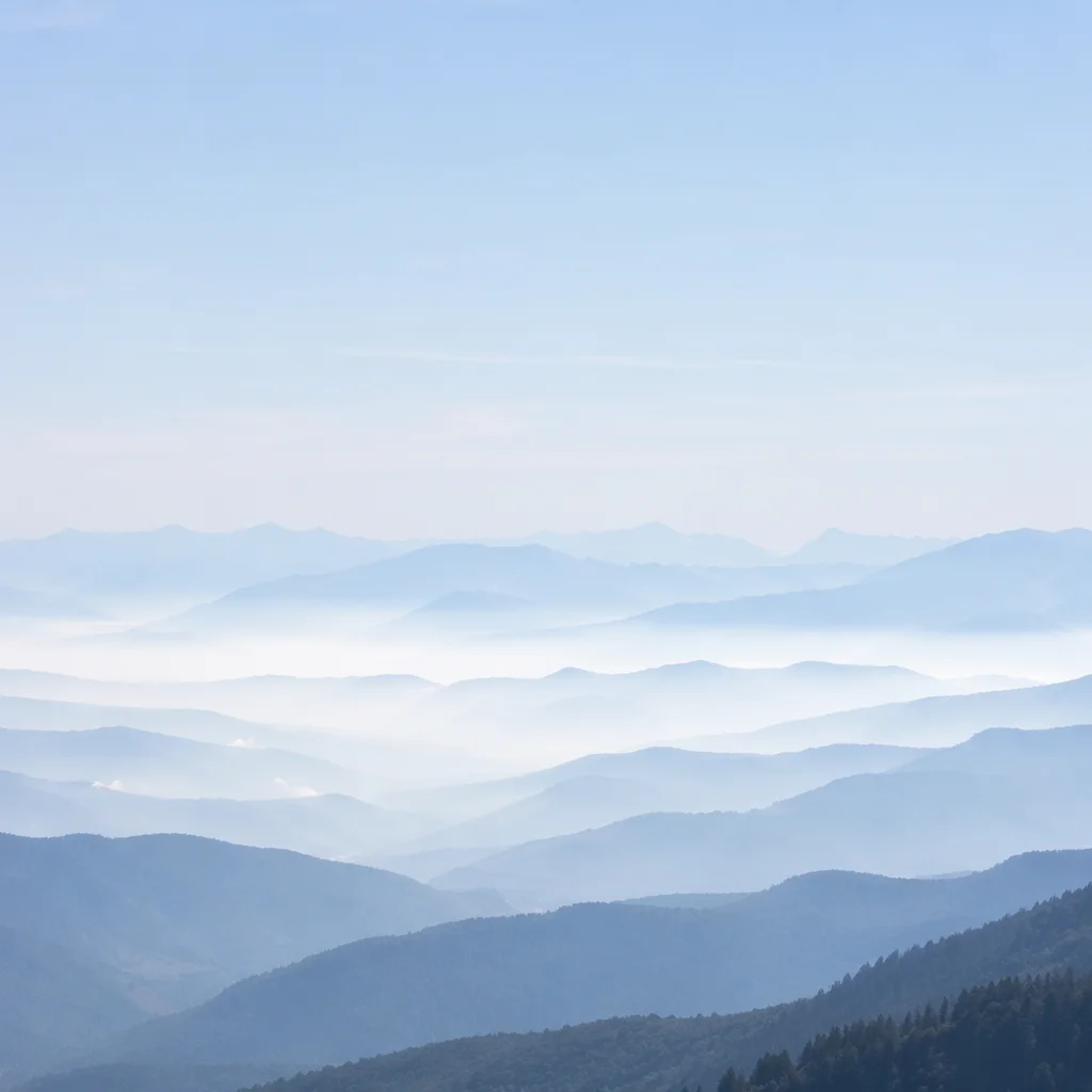 Calming Blue Mountain Mist Background
