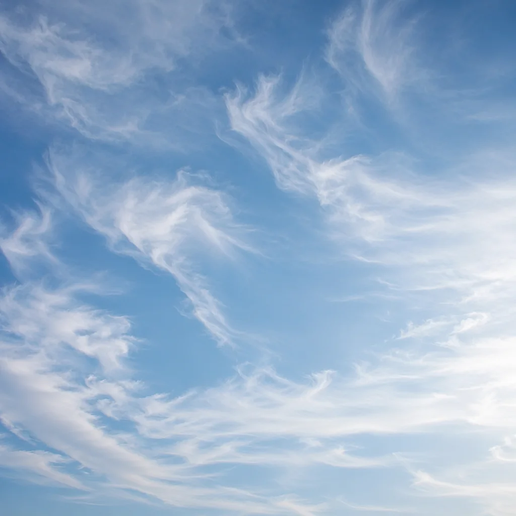 Calming Blue Sky with Wispy Clouds