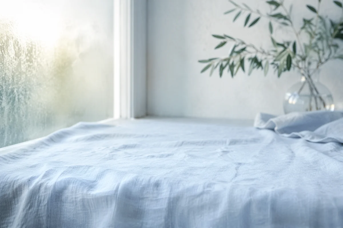 Soft Pale Blue Linen Morning Background
