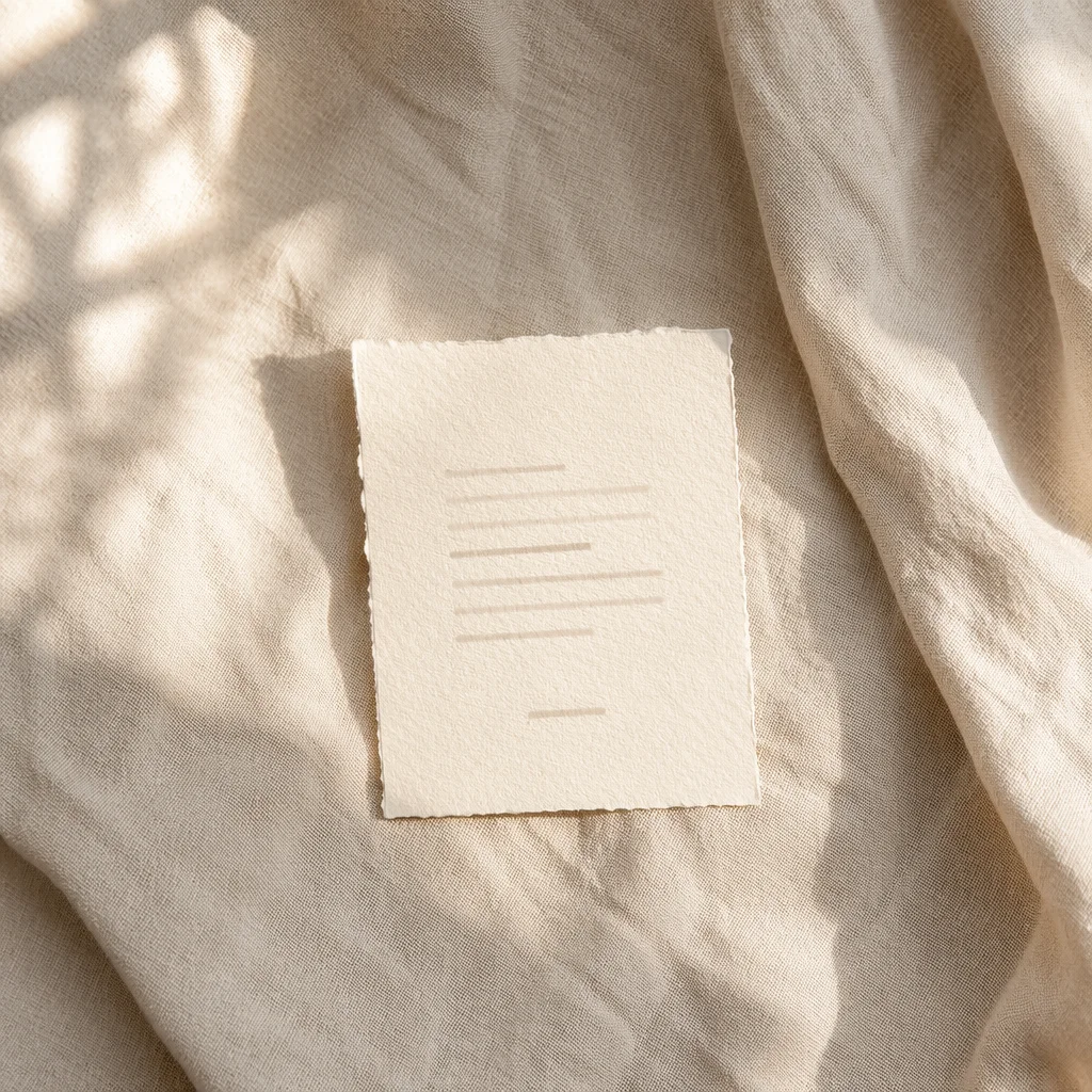 Cream Verse Card on Linen Background