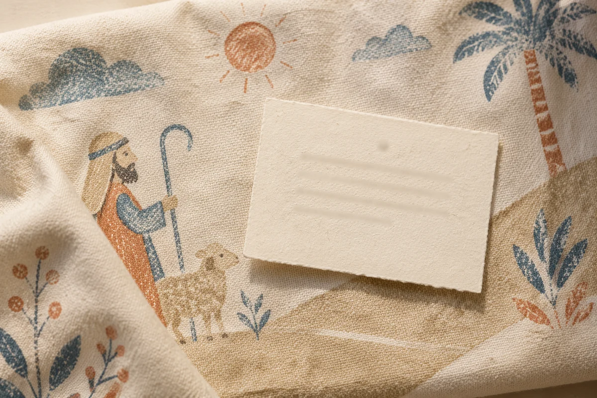 Cream Linen Verse Card Background