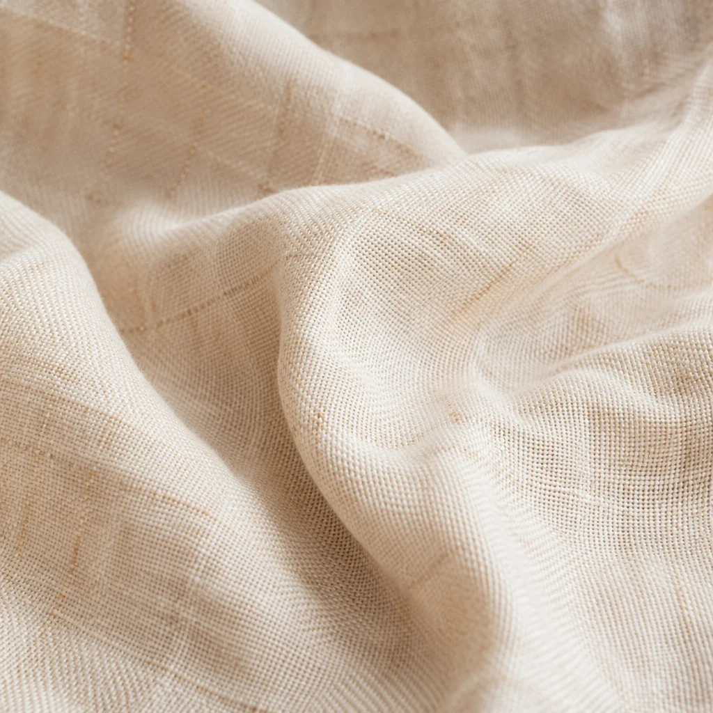 Neutral Cream Linen Fabric Texture Background