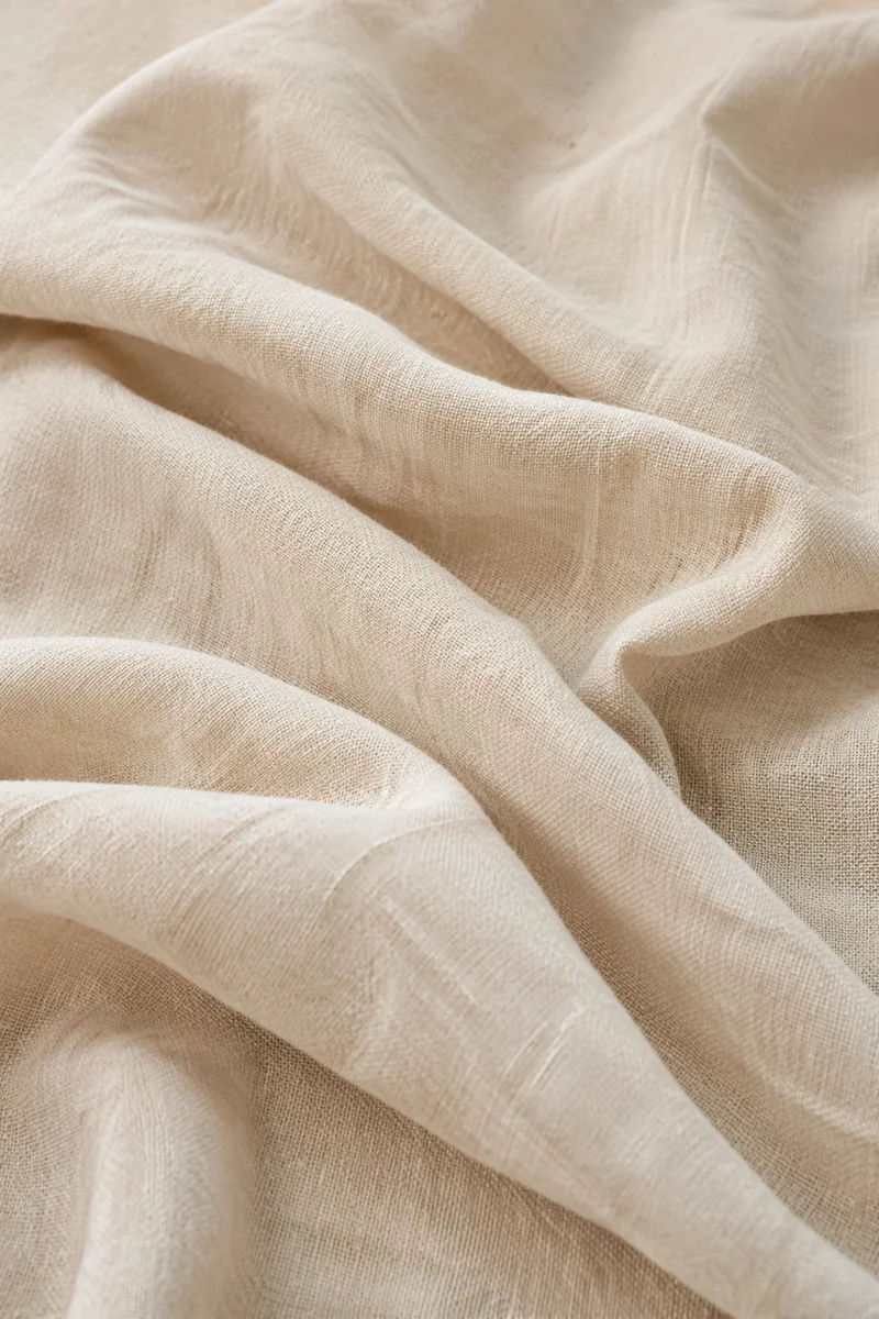 Neutral Cream Linen Fabric Texture Background