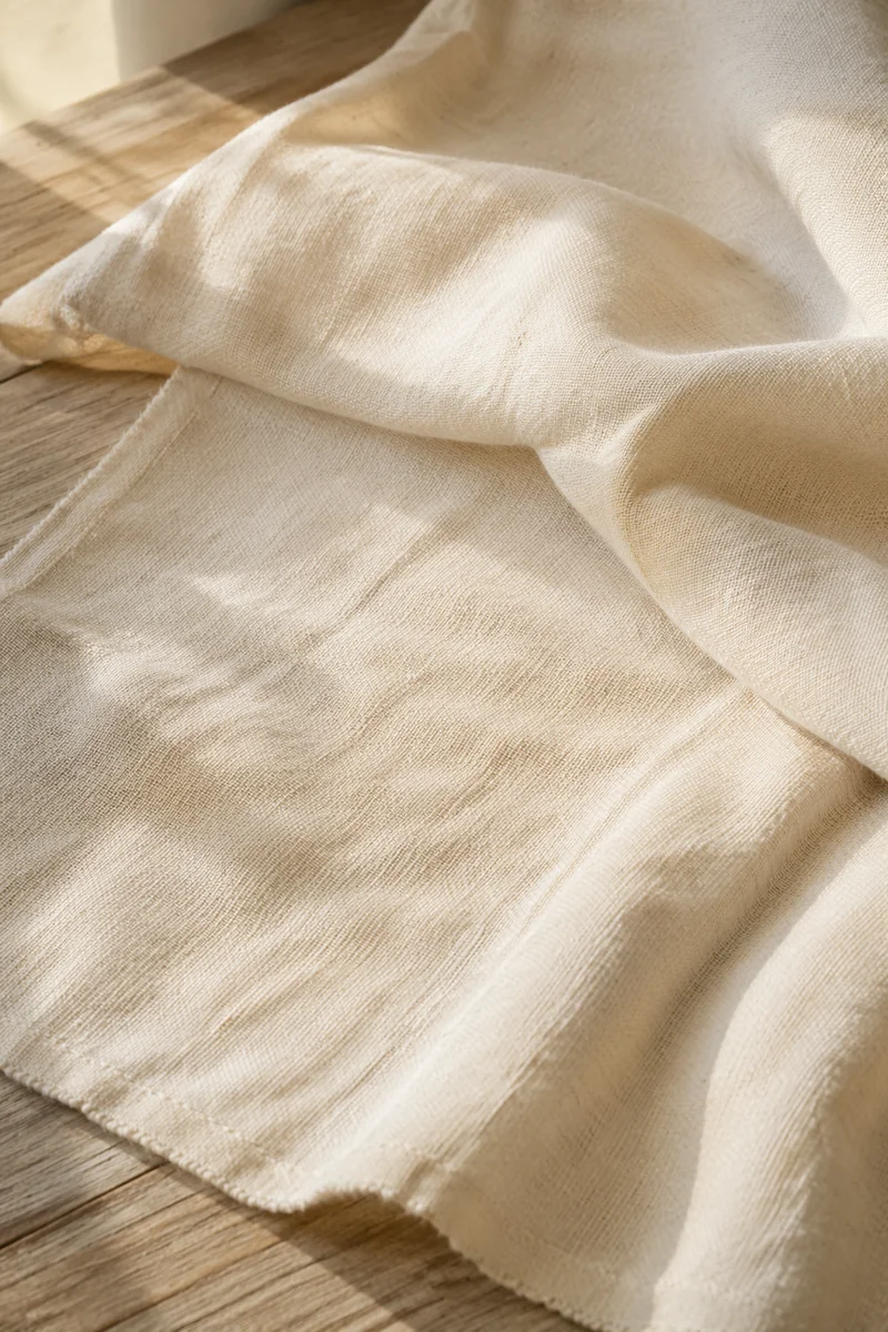 Neutral Cream Linen Fabric Background